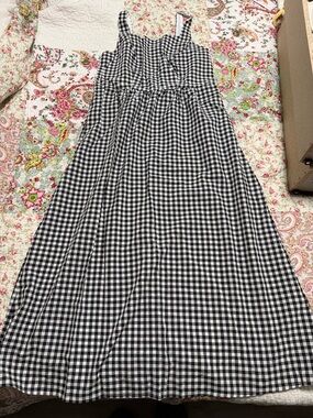 Black and White Gingham Maxi Dress